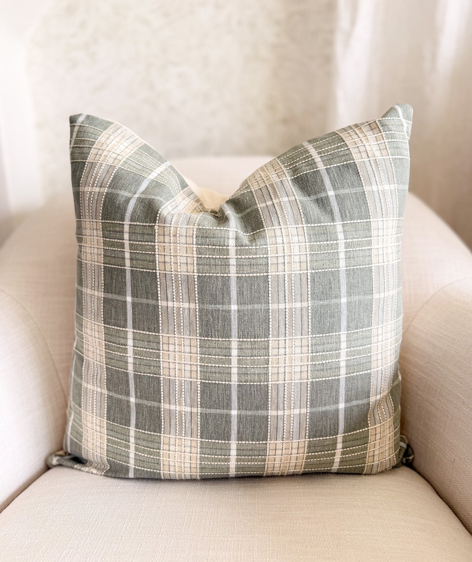Torrey Pines Plaid Pillow Cover