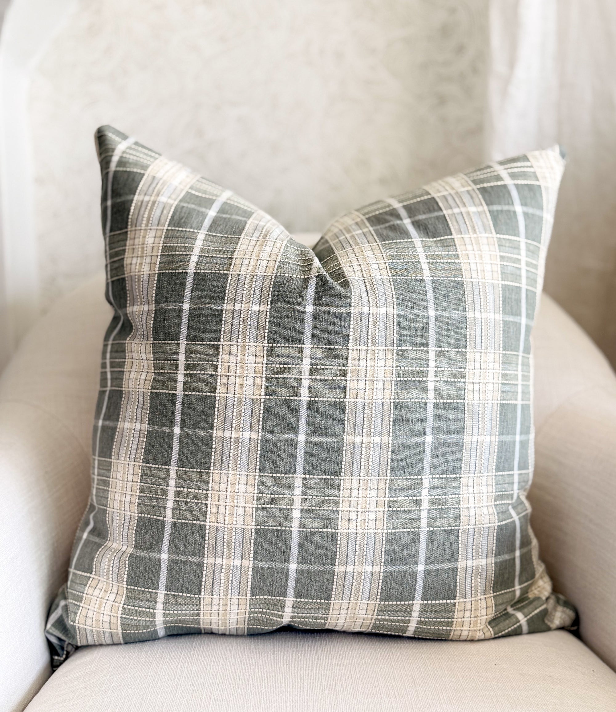 Torrey Pines Plaid Pillow Cover