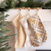 Montecito Floral Embroidered Crewel Stocking - Golden