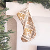 Montecito Floral Embroidered Crewel Stocking - Golden