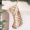 Montecito Floral Embroidered Crewel Stocking - Golden