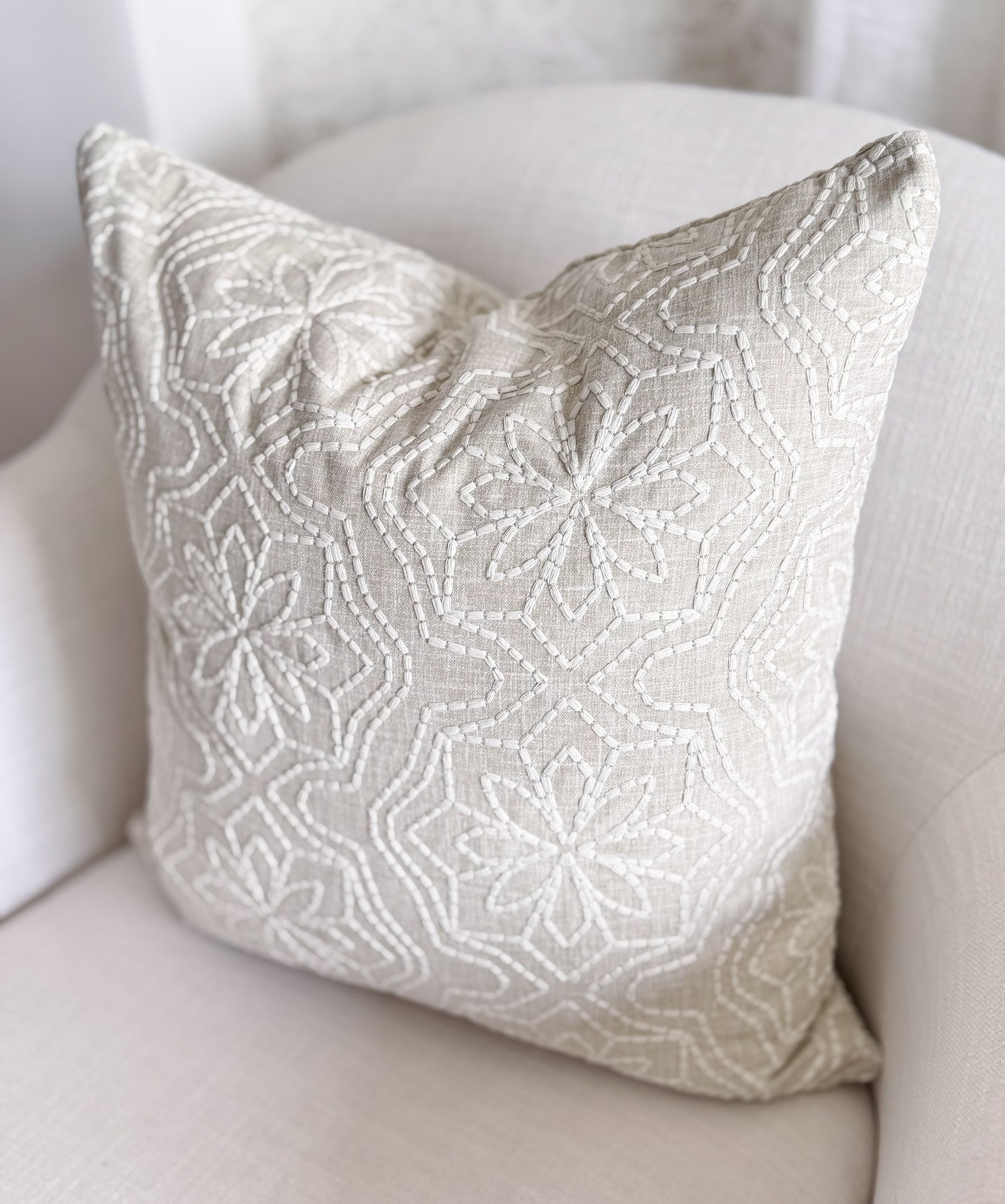 Encinitas Embroidered Pillow Cover
