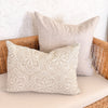 Solana Embroidered Swiss Dot Pillow Cover - Linen