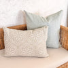 Solana Embroidered Swiss Dot Pillow Cover - Mist