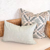 Solana Embroidered Swiss Dot Pillow Cover - Mist