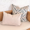 Montecito Embroidered Crewel Pillow Cover - Mist