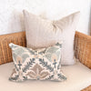 Montecito Embroidered Crewel Pillow Cover - Mist