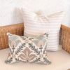 Montecito Embroidered Crewel Pillow Cover - Mist