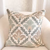 Montecito Embroidered Crewel Pillow Cover - Mist