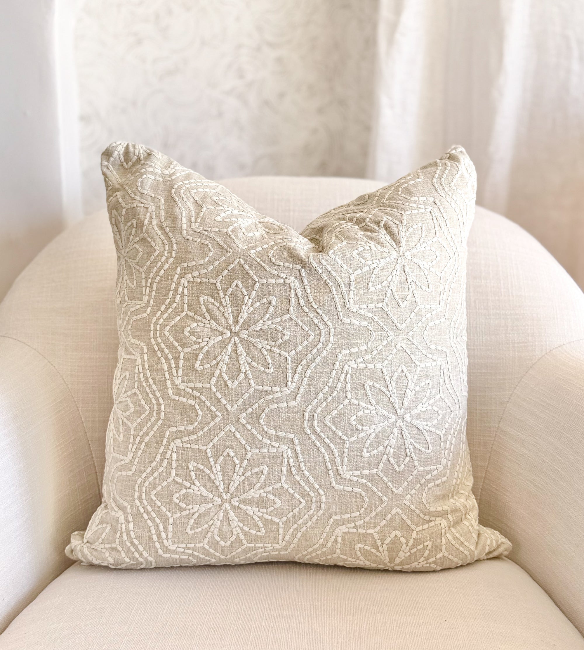 Encinitas Embroidered Pillow Cover