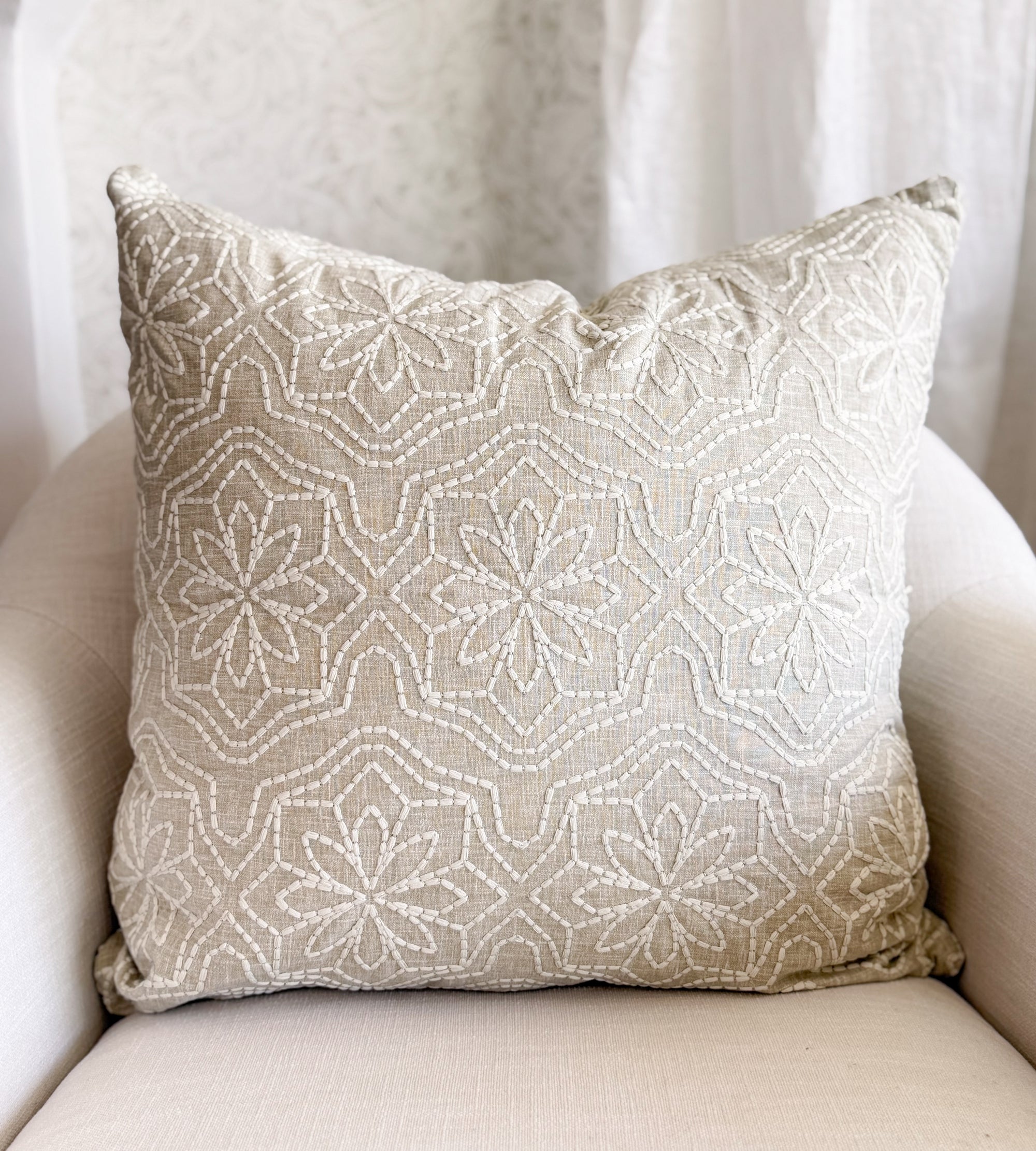 Encinitas Embroidered Pillow Cover