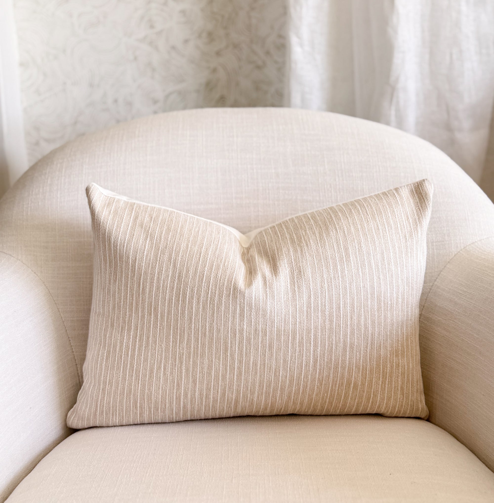 Ojai Stripe Pillow Cover - Linen