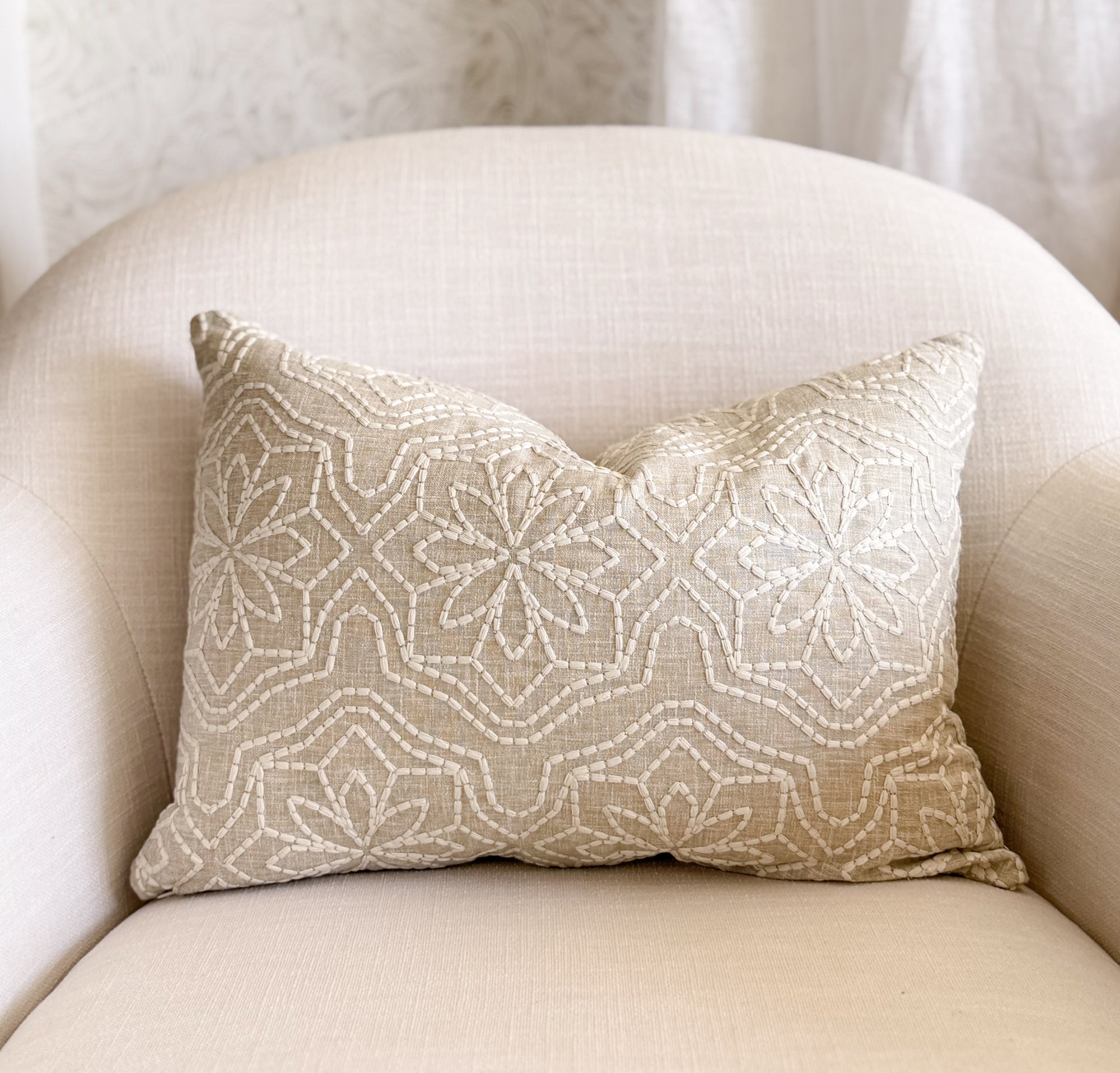 Encinitas Embroidered Pillow Cover