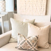Montecito Embroidered Crewel Pillow Cover - Mist
